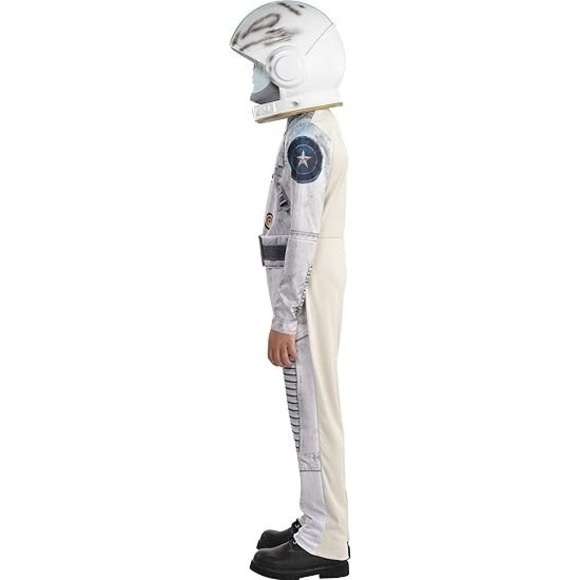 Zombie Skeleton Astronaut Costume Helmet Kids Space Suit Glow in dark 3 piece - Picture 5 of 11